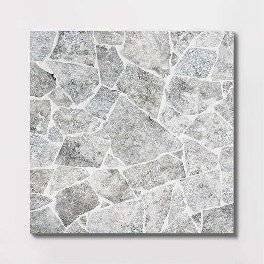 Silver Travertine Crazy Pave